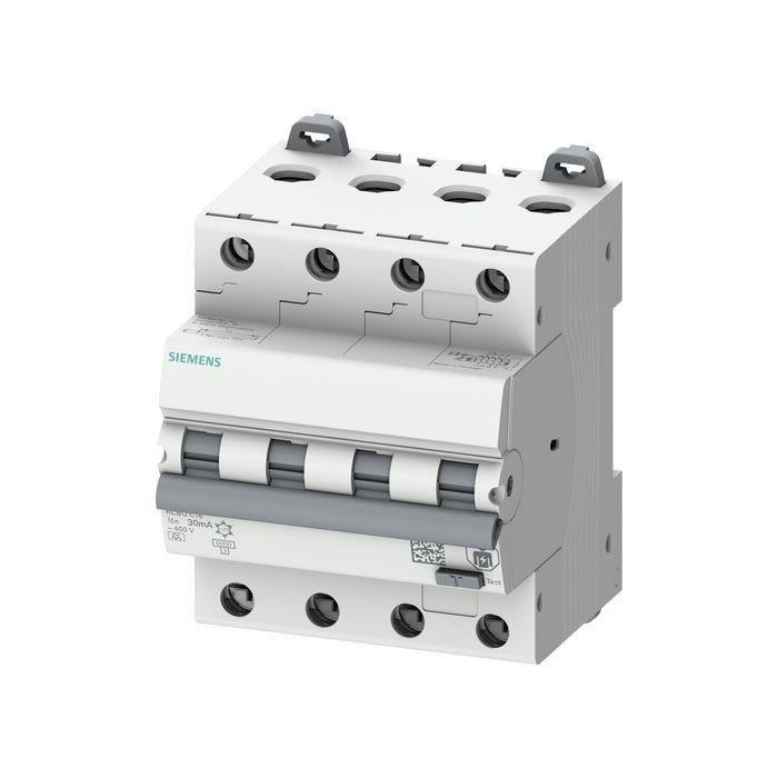 Siemens Rcbo, 6 Ka, 4P Type A, 300Ma, B-Char, in: 6A Un: 400V 5SU1646-6FP06