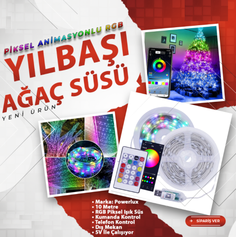 Yılbaşı Ağacı Aydınlatması Dış Mekan Piksel RGB