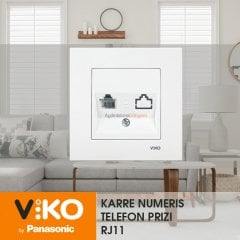 Viko Karre Nümeris Telefon Prizi rj11 (Çerçeve Dahil)