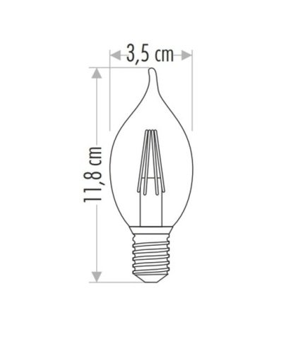 Cata 4 Watt Rustik Kıvrık Led Ampul CT-4281 Amber Renk