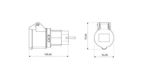 Bemis  1/16A. UPS FİŞ - 3/16A. ADAPTÖR PRİZ  BKT-0106-2000