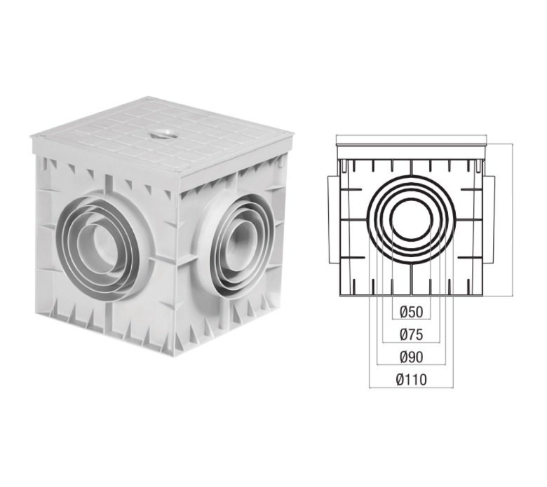 Cetsan 20 x 20 x 20 Menhol Düz Kapaklı Contalı LG.020200 - 1 Adet