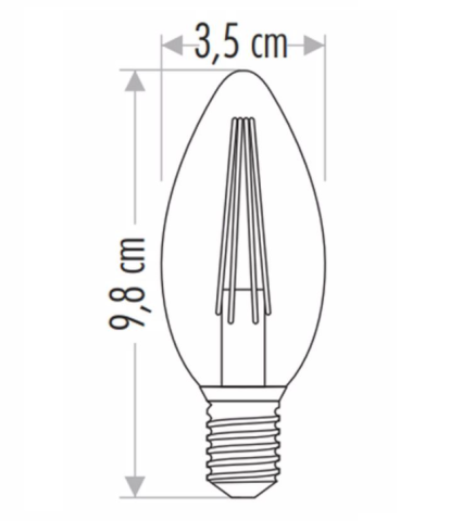 Cata 4W Flamanlı Şeffaf Led Buji Ampul CT-4066 Günışığı