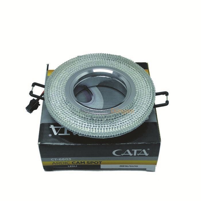 Cata Kristal Cam Spot Ardıç Beyaz Led Çerçeveli  CT-6603