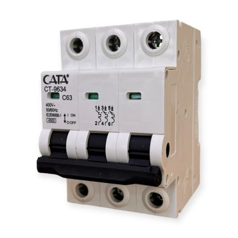Cata CT-9634 4,5 kA  3x63 C Amper Trifaze Sigorta