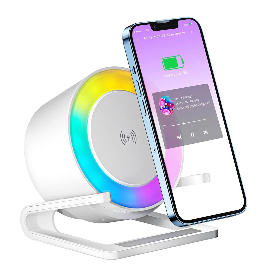 Rgb Bluetooth Animasyonlu Hoparlör Led Lamba Kablosuz şarj