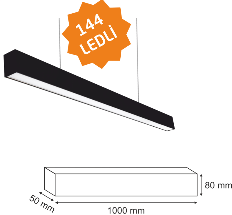 36 Watt 144 ledli Lineer Aydınlatma