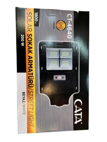 Ct-4640 200w Solar Sokak Armatürü-Cata Beyaz Işık