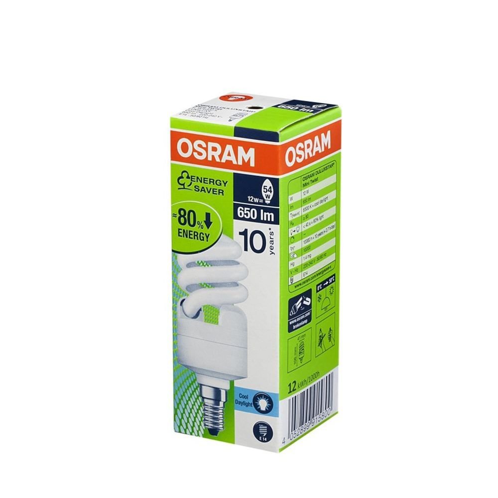 8 Watt Osram Spral Tasarruflu Ampul E14 Duylu Sarı Işık