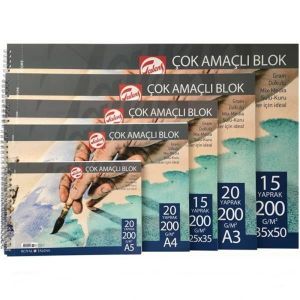 Talens Çok Amaçlı Resim Defteri 200Gr A3 20Yp Spiralli