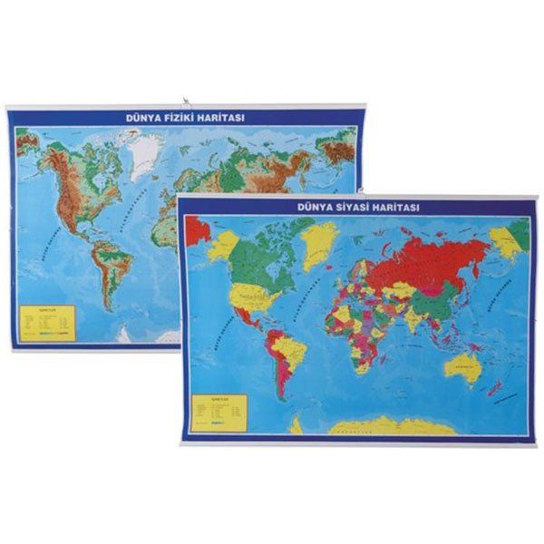 Gülpaş Dünya Fiziki Ve Siyasi Harita Çıtalı 70x100