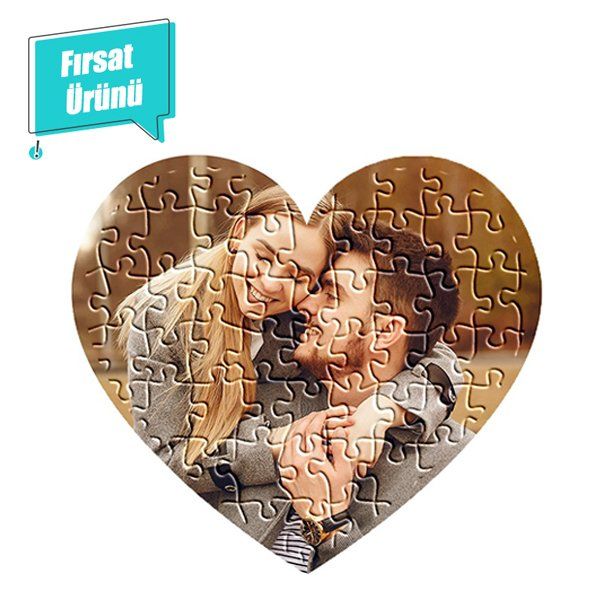 Kişiye Özel 97 Parça A3 Kalpli Puzzle 27x40 - Fırsat Ürünü