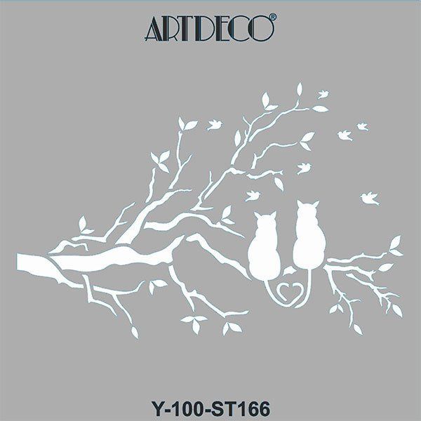 Artdeco Stencil 30x30cm Kedi Aşkı - 166