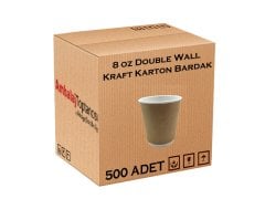 8oz Double Wall Kraft Karton Bardak - 500'lü