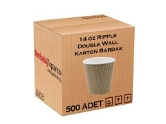 14oz Ripple Double Wall Kraft Karton Bardak - 500'lü