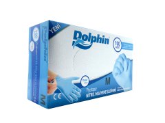 Dolphin Pudrasız Mavi Nitril Eldiven - Orta (M) - 100'lü