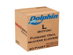 Dolphin Vinyl Eldiven Pudrasız - Büyük (L) - 2000'li