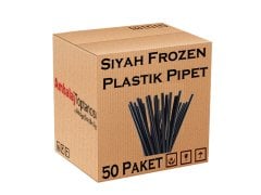 Siyah Frozen Plastik Pipet - 5000'li