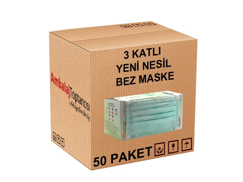 3 Katlı Yeni Nesil Bez Maske - 50 Kutu