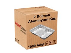 2 Bölmeli Alüminyum Kap - 1000'li