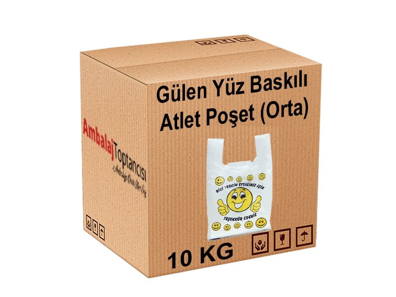 Gülen Yüz Baskılı Atlet Poşet (Orta) - 10 Kg