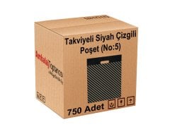 Takviyeli Siyah Çizgili Poşet 50x60 (No:5) - 750'li