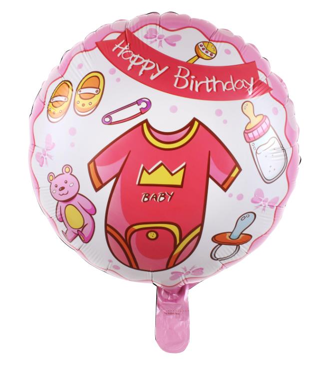 18 İNC YUVARLAK BABY PEMBE RENK FOLYO BALON 43*43