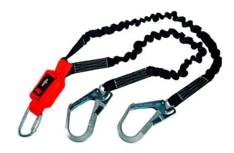 3M™ Protecta® Şok Emici Lanyard, 140 kg Kapasite, Elastik Dokuma Kayış, Çift Kollu, 2,00 m, 1260327