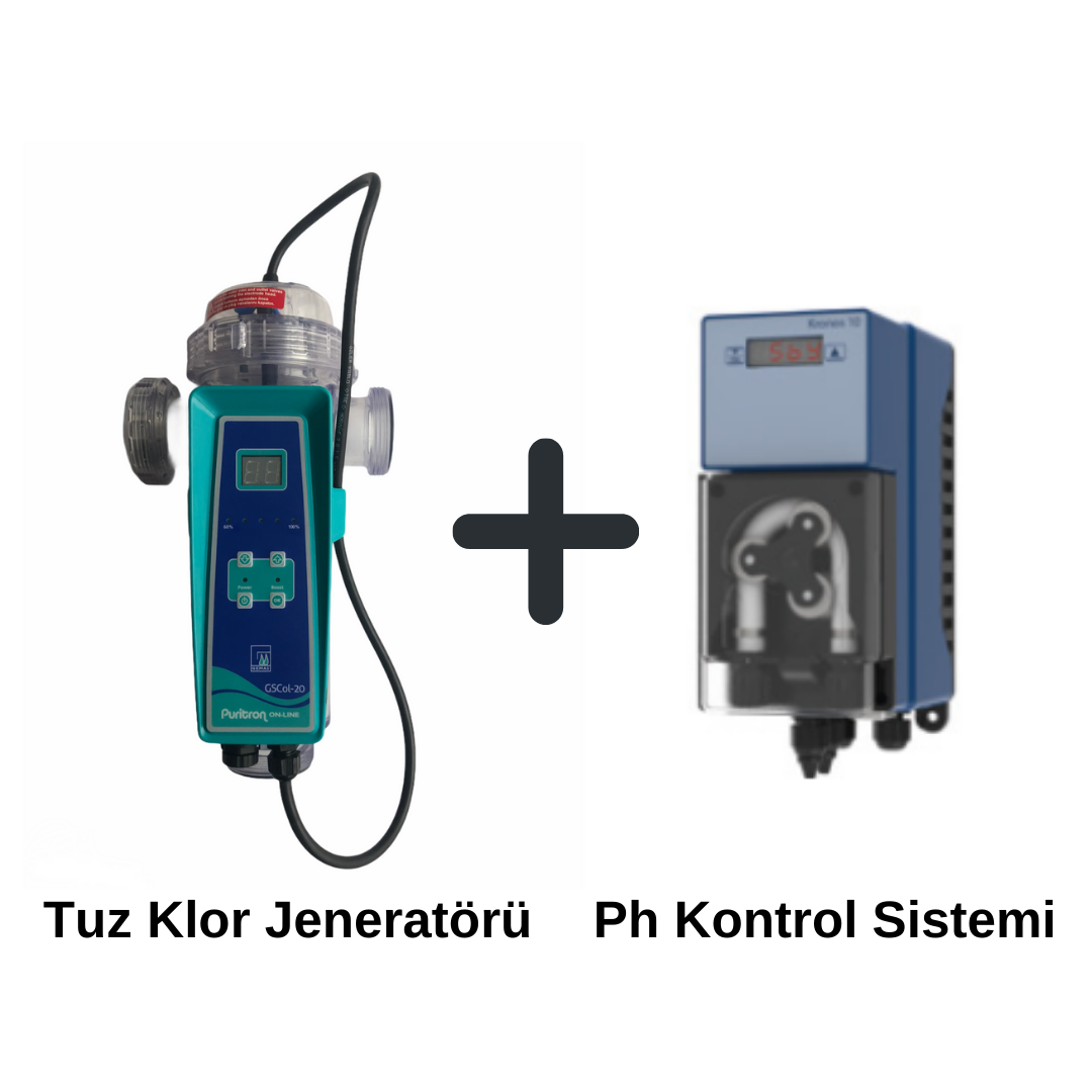 Gemaş Tuz Klor Jeneratörü 20 gr. + Ph Kontrol Sistemi Set