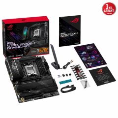 ASUS MB ROG STRIX X670E-F GAMING WIFI AMD X670E AM5 DDR5 6400 DP HDMI 4X M2 USB3.2 WİFİ 6E AURA RGB 2.5GBİT LAN ATX 128GB’A KADAR RAM DESTEĞİ PCIE5.0 ASUS 5X PROTECTION III