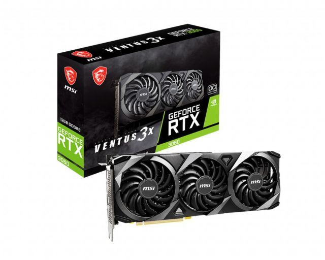 MSI VGA GEFORCE RTX 3060 VENTUS 3X 12G OC RTX3060 12GB GDDR6 192B DX12 PCIE 4.0 X16 (3XDP 1XHDMI)