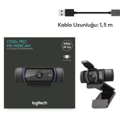 LOGİTECH C920S HD PRO WEBCAM-SİYAH 960-001252