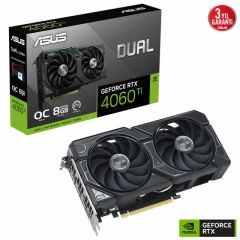 ASUS GEFORCE RTX 4060 TI DUAL RTX4060TI O8G 8GB GDDR6 128bit OC HDMI 3xDP RGB DLSS3 EKRAN KARTI