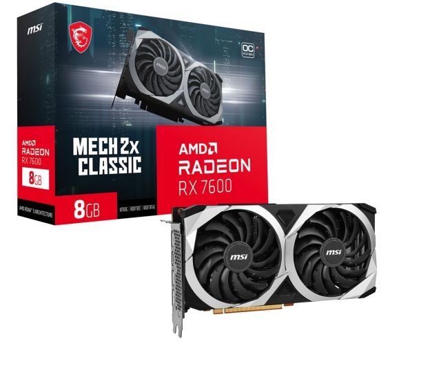 MSI VGA RADEON RX 7600 MECH 2X CLASSIC 8G OC RX7600 8GB GDDR6 192B PCIE 4.0 X16 (3XDP 1XHDMI)