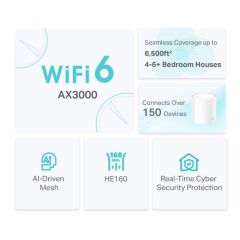 TP-LINK DECO X50 3000 MBPS EV WI-FI 6 SİSTEMİ (3-PACK)