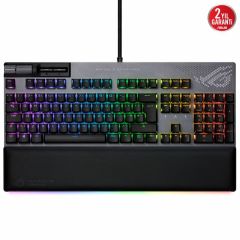 ASUS ROG STRIX FLARE II RED ANIMATE RGB OYUNCU KLAVYESİ DEĞİªTİRİLEBİLİR ROG NX RED SWITCH LEDLİ EKRAN MEDYA KONTROLLERİ USB VE BİLEK DAYAMA