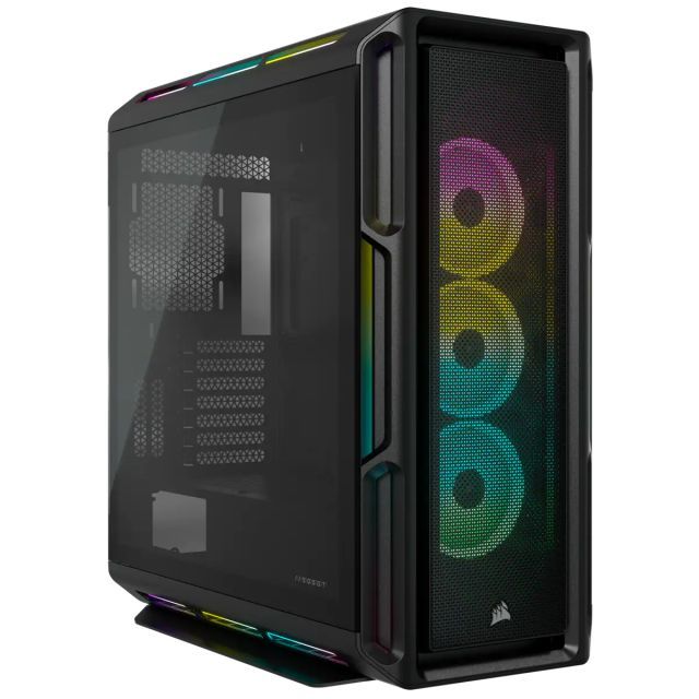 CORSAIR CC-9011230-WW iCUE 5000T RGB TEMPERLI CAM 3x120mm FAN DAHILI RGB KONTROLCU FULL TOWER SMART BILGISAYAR KASASI BLACK