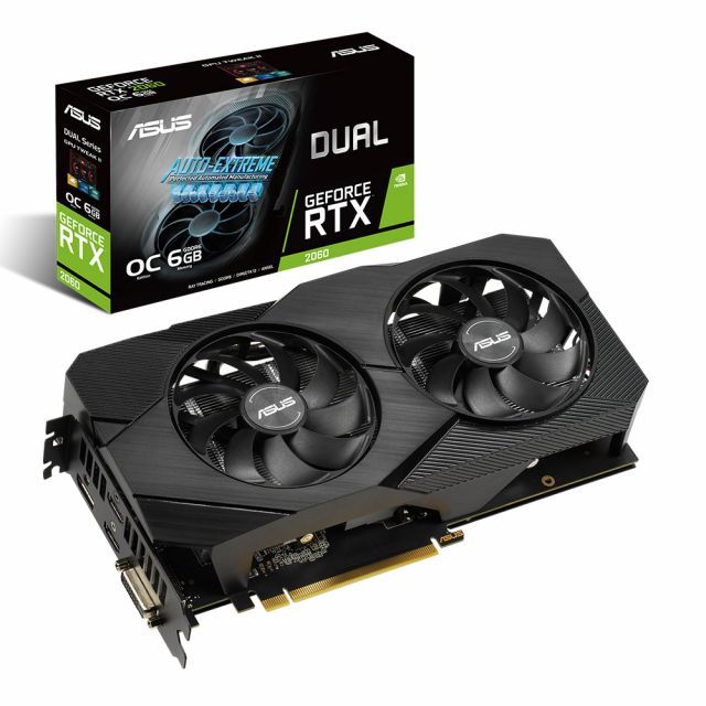 ASUS GEFORCE DUAL-RTX2060-O6G-EVO 6GB GDDR6 192bit 1785Mhz OC 1xDVI 2xHDMI 2xDP RGB EKRAN KARTI