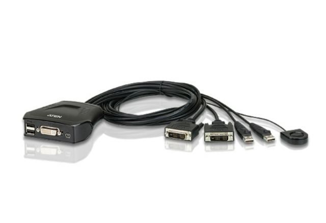 ATEN CS22D-A7 2-PORT USB DVI CABLE KVM SWITCH