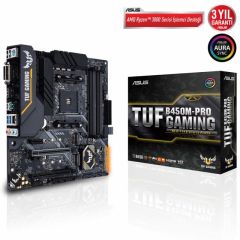 ASUS TUF B450M-PRO GAMING AMD B450 AM4 DDR4 4400 HDMI DVI Çift M2 USB3.1 AURA RGB mATX