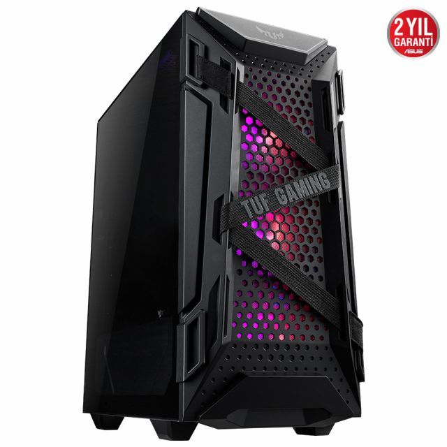 ASUS TUF GAMING GT301 ADRESLENEBİLİR RGB FANLI TEMPERLİ CAM USB 3.1 ATX OYUNCU KASASI