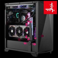 MSI MPG GUNGNIR 300P AIRFLOW TEMPERLI CAM 1X 80MM 2X 6015 FAN 4x120MM FAN ATX BROWN BOX GAMING BILGISAYAR KASASI