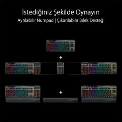 ASUS ASUS ROG CLAYMORE II AURA SYNC RGB BİLEK DESTEĞİ MEKANİK OYUNCU KLAVYE TÜRKÇE TUŞ DİZİLİMİ ROG RX RED SWITCH