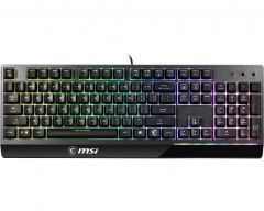 MSI GG VIGOR GK30 US GAMING KEYBOARD MEKANIK HISLI 6 BOLGE RGB LED AYDINLATMA SIVI DOKULMESINE DAYANIKLI OYUNCU KLAVYESI INGILIZCE Q