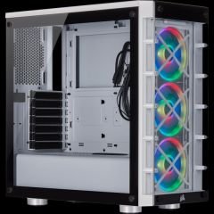 CORSAIR CC-9011189-WW ICUE 465X RGB TEMPERLI CAM YAN PANEL MID TOWER BILGISAYAR KASASI BEYAZ