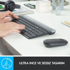 LOGITECH MK470 KABLOSUZ İNCE TÜRKÇE KLAVYE & MOUSE SETİ-SİYAH 920-009435