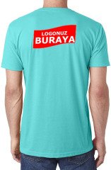 V Yaka Penye T-Shirt - Turkuaz