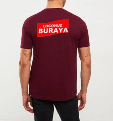 V Yaka Penye T-Shirt - Bordo