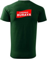 Sıfır Yaka Penye T-Shirt - Koyu Yeşil