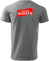 Sıfır Yaka Penye T-Shirt - Gri